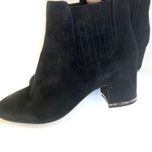 Kenneth Cole Black Velvet Gold Detail Heal Ankle Boots - 7.5 - Picture 3 of 8